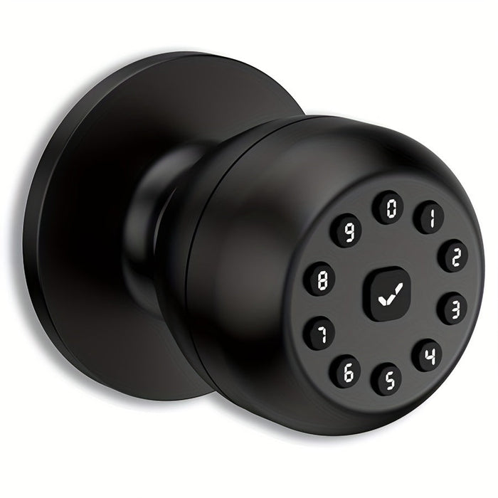 Cerradura inteligente de interior con teclado numérico y batería recargable USB, negra