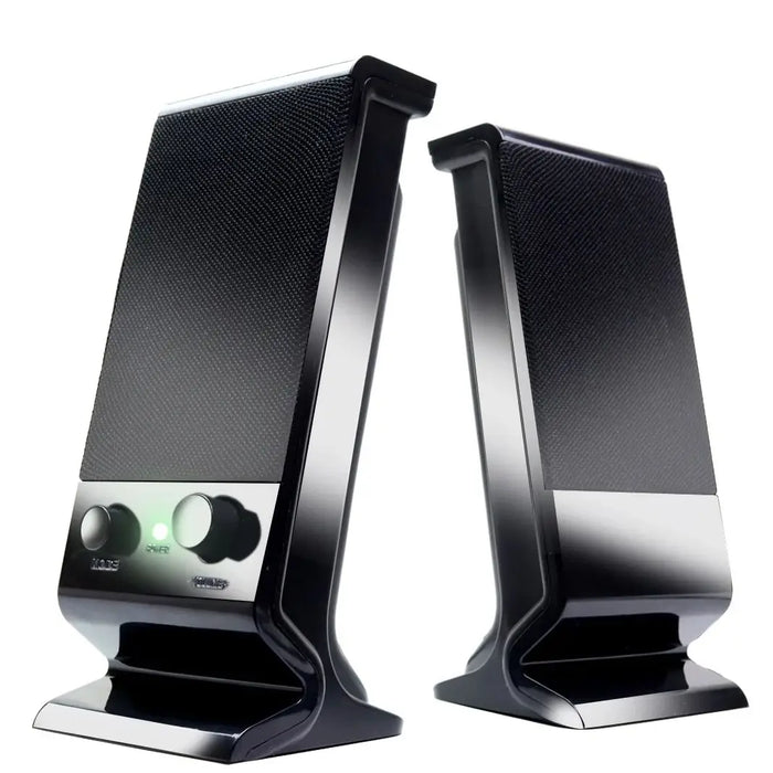 Altavoces USB compactos para ordenador portátil con control de volumen, negros