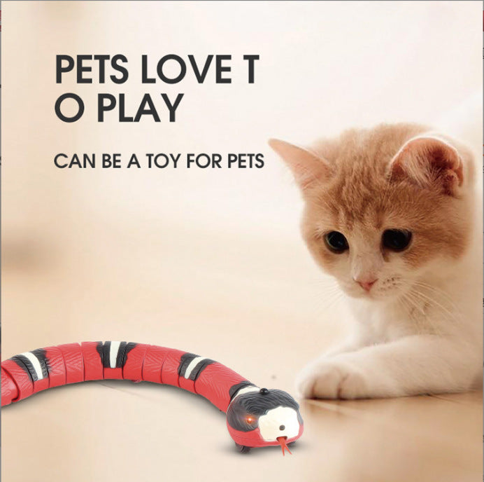 Smart sensor snake toy for cats