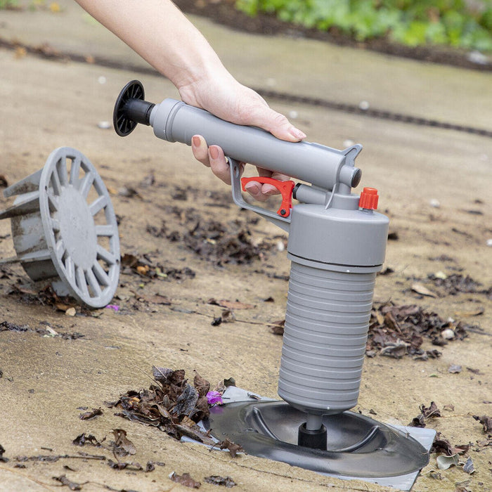 Desatascadora de Aire Comprimido Universal con Adaptadores | Limpieza Rápida y Ecológica para Todo Tipo de Desagües.