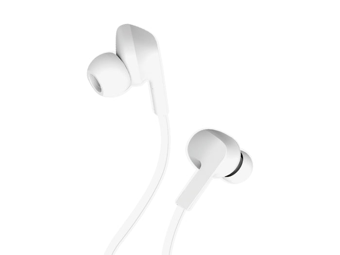 Auriculares Techancy TD8022 intrauditivos de cable 3,5 mm y micrófono, blancos