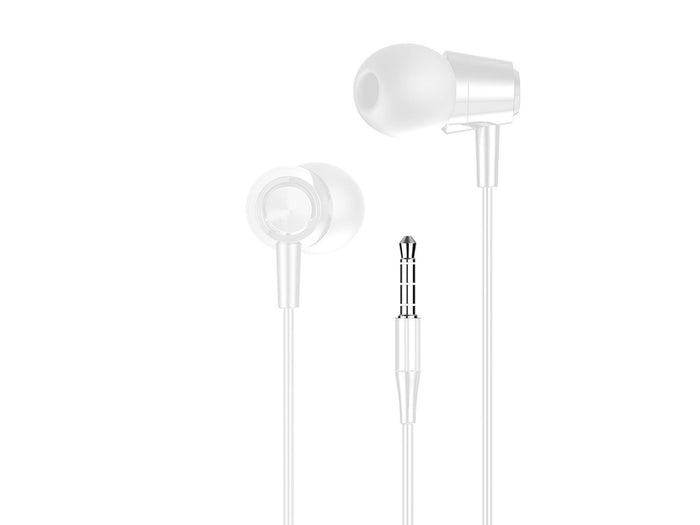 Auriculares Techancy TD8025 de cable con conector de 3,5 mm y micrófono, blancos