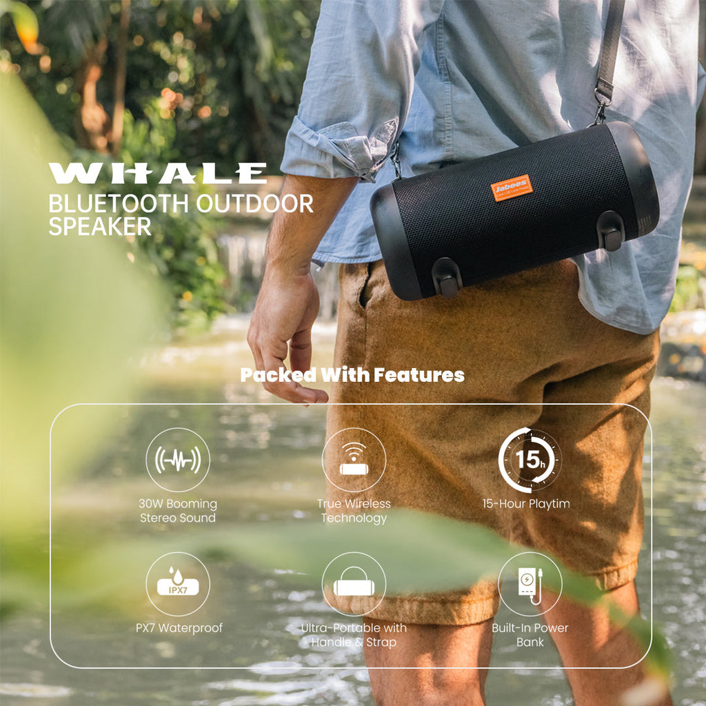 Altavoz Bluetooth de exterior Jabees WHALE con correa de hombro
