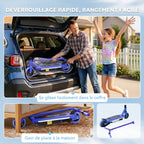 Trottinette électrique pour enfants 6-14 ans, vitesse maximale 10 km/h, lumières LED colorées, frein électrique, bleu-6