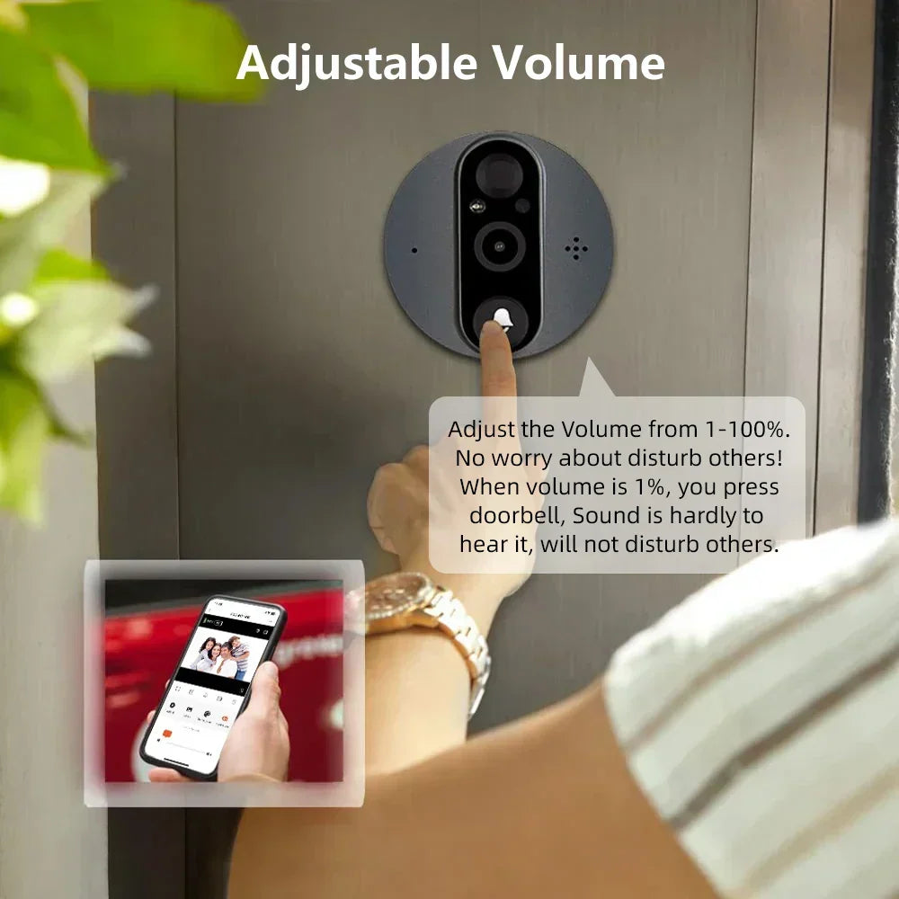 Wifi Smart Peephole Camera Doorbell-2