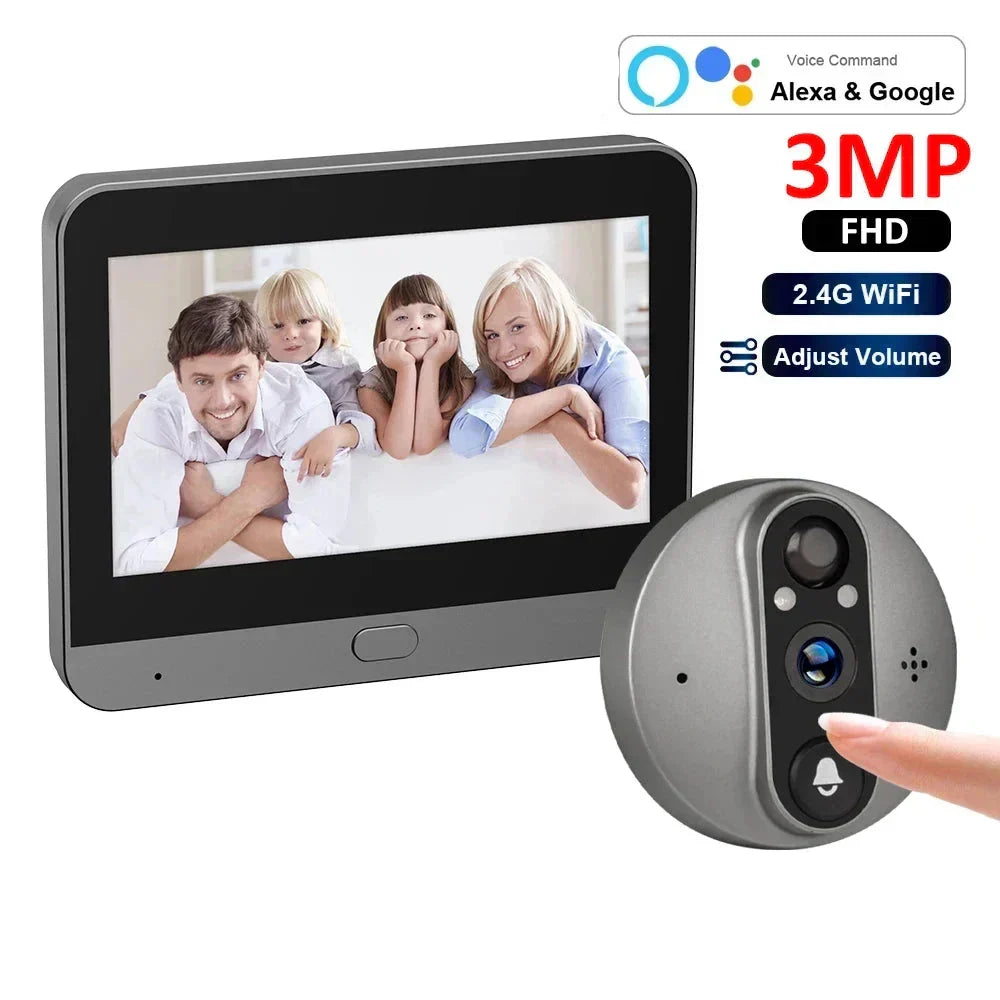 Wifi Smart Peephole Camera Doorbell-1