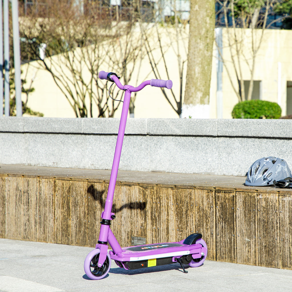 Trottinette électrique pour enfants 6-14 ans, vitesse maximale 10 km/h, lumières LED colorées, frein électrique, violet-9