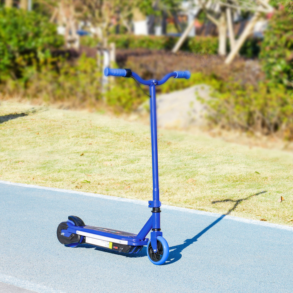 Trottinette électrique pour enfants 6-14 ans, vitesse maximale 10 km/h, lumières LED colorées, frein électrique, bleu-9