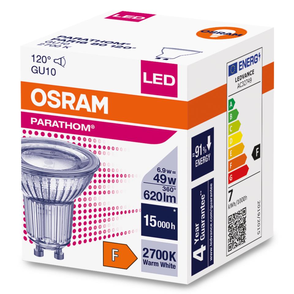 " 120º " GU10 LED OSRAM STAR 5,6w 827 *