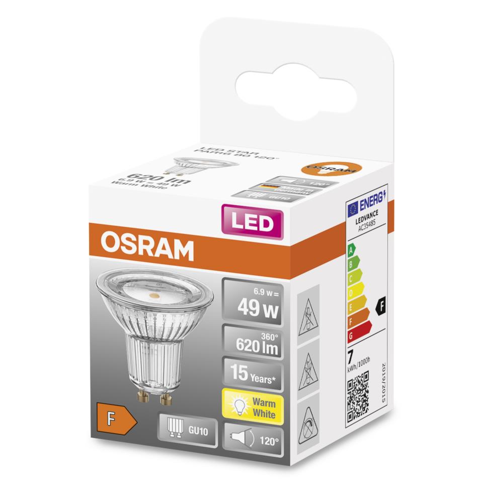 " 120º " GU10 LED OSRAM STAR 6,9w 830 *