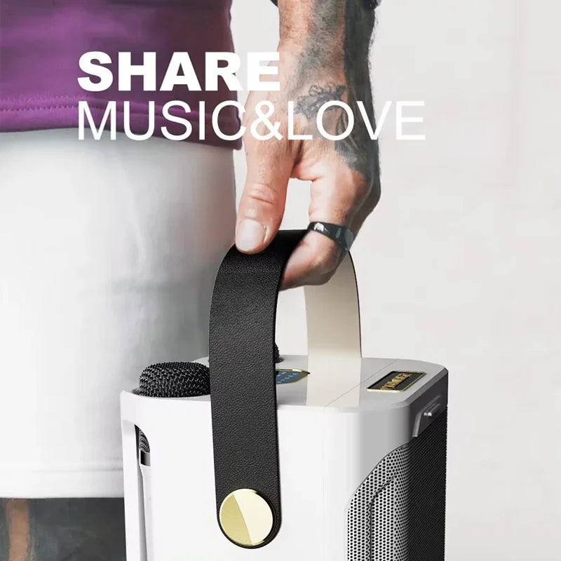 High Power Karaoke Bluetooth Speaker with Dual Microphone-1