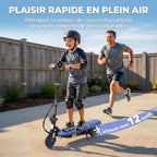 Trottinette électrique 120 W pliable pour enfant 7-14 ans 12 Km/h max. autonomie 10 Km max. bleu-4