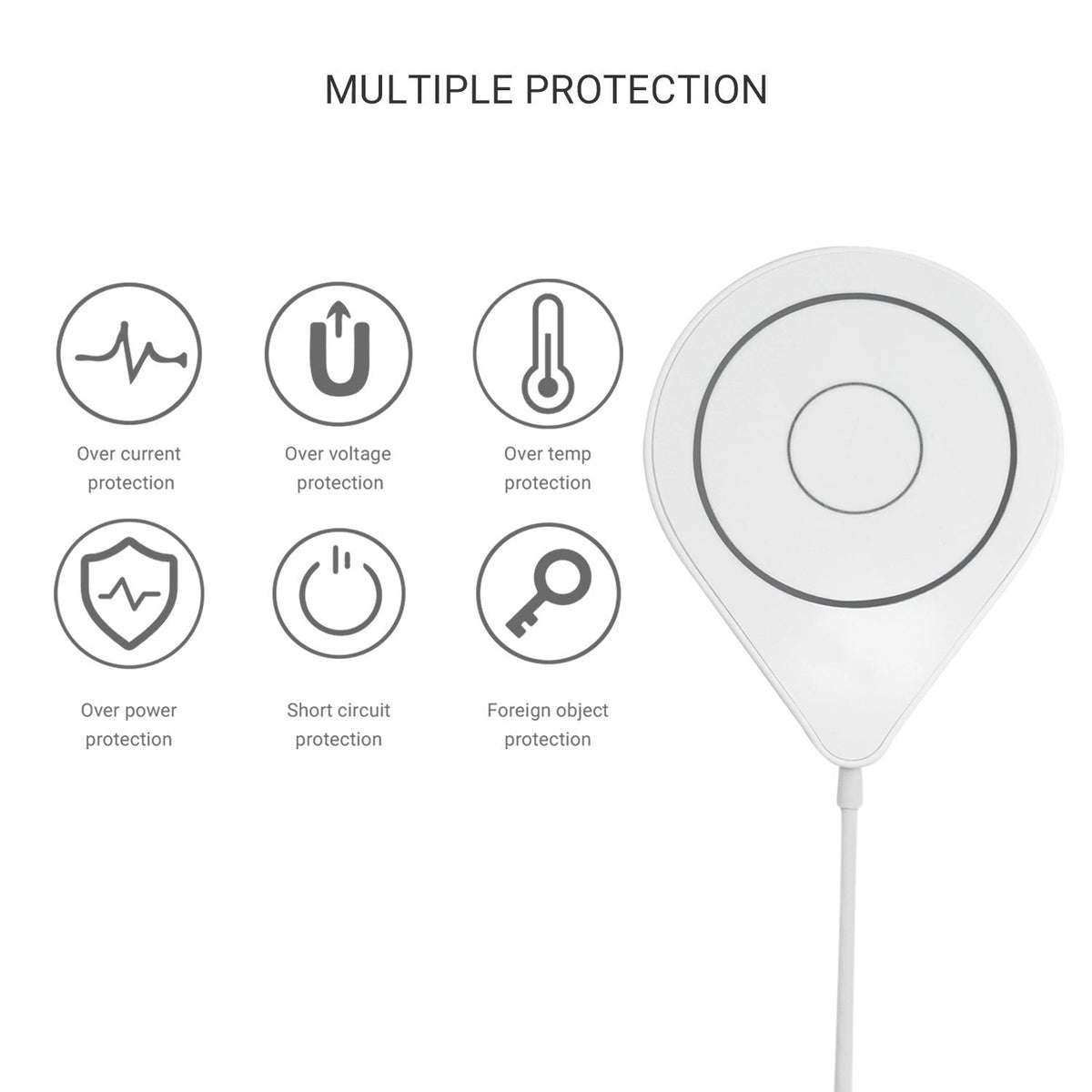 Cargador inalámbrico magnético ultrafino Jabees MAG-C, hasta 15 W