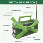 Solar Hand Crank Emergency Radio Green-2