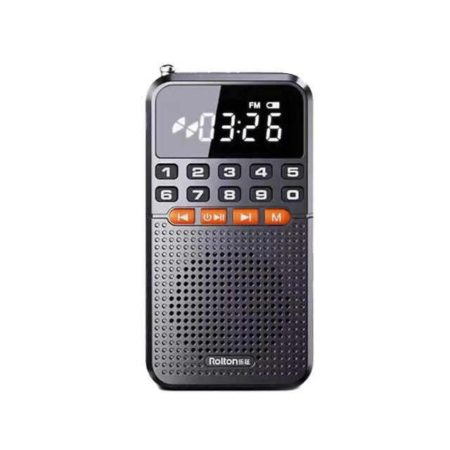 FM Mini Radio with Dual Antenna Black-0