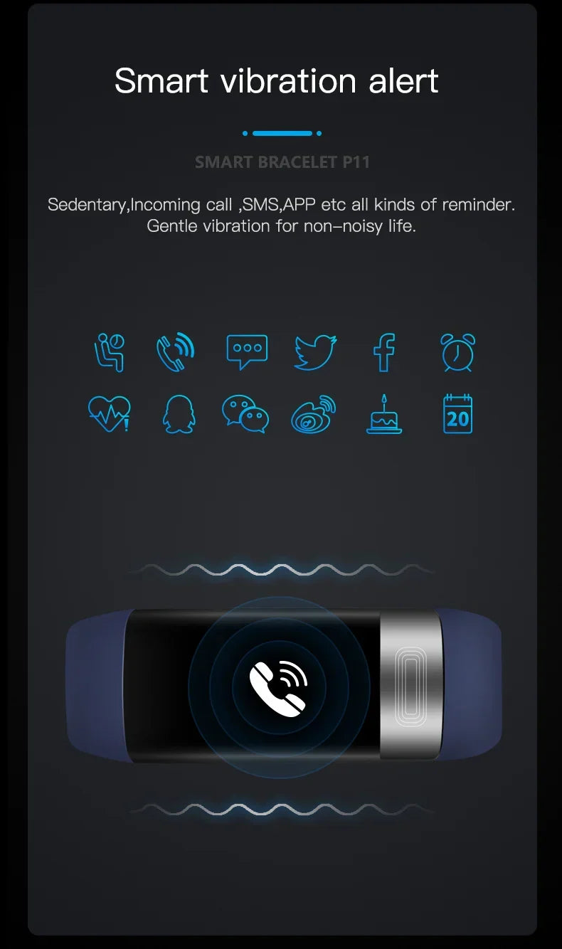 Smart Wristband Fitness Tracke Blue-2