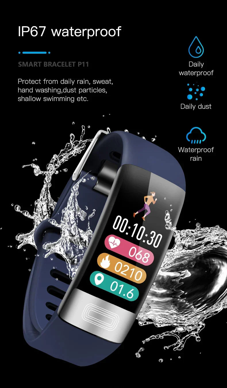 Smart Wristband Fitness Tracke Blue-3