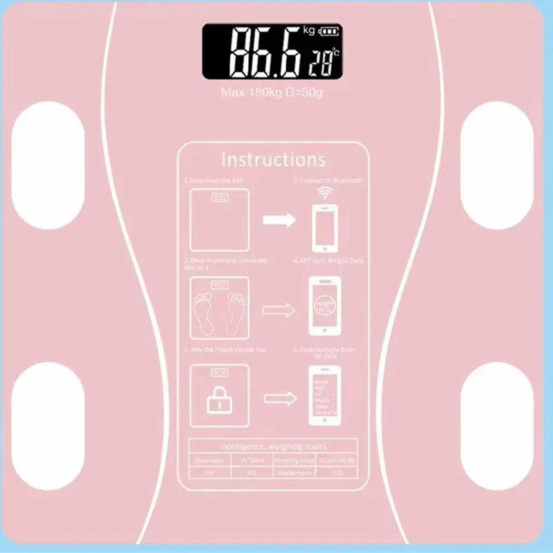 Bluetooth Smart Body Fat Scale Pink-0