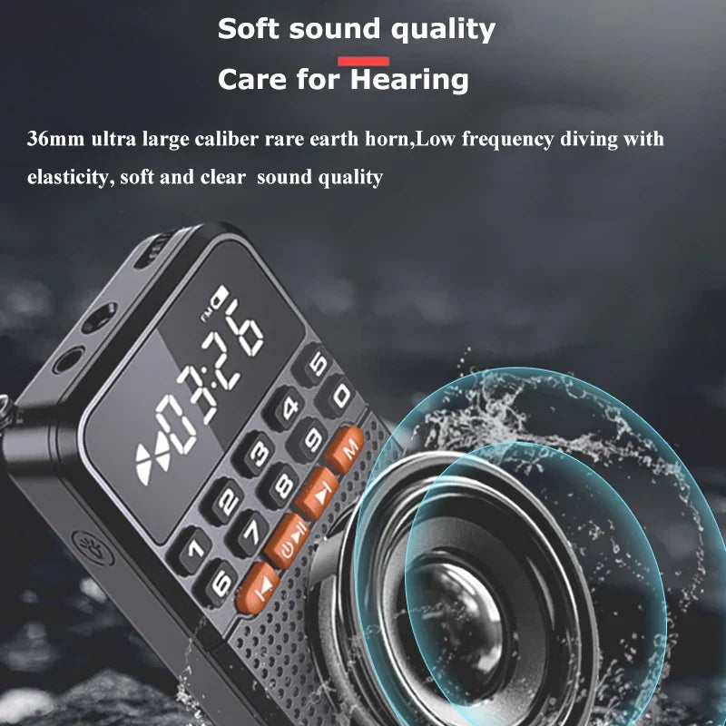 FM Mini Radio with Dual Antenna Black-4