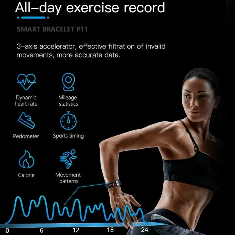 Smart Wristband Fitness Tracke Blue-1