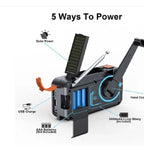 DAB+ Solar Hand Crank Emergency Radio Black-1