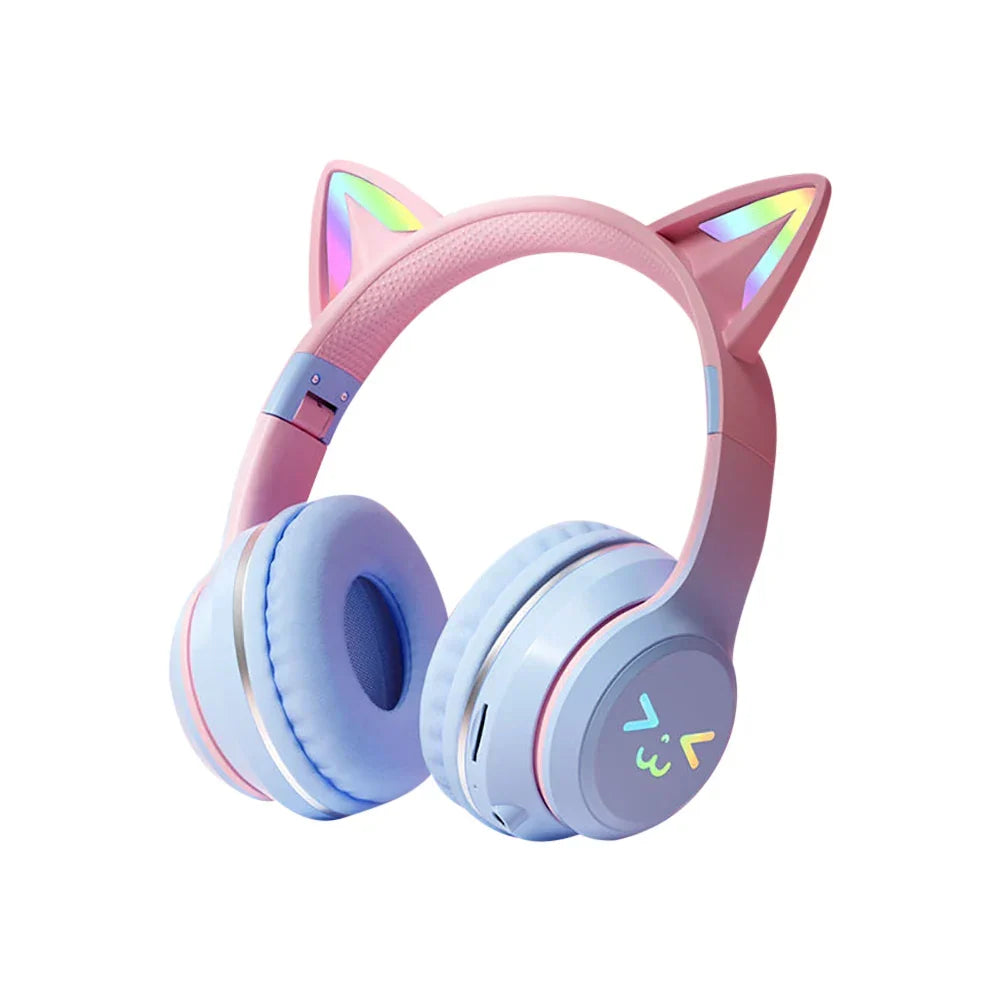 Cat Ear Wireless Bluetooth Headphone Blue-0