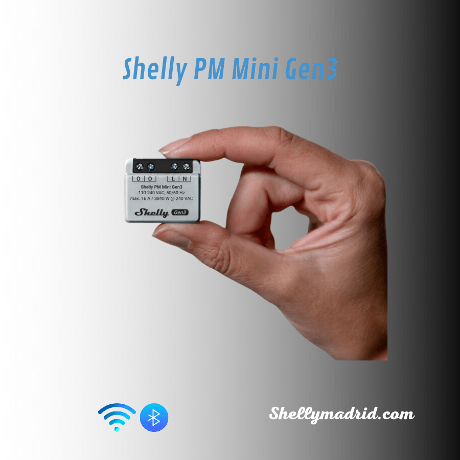 Shelly PM Mini Gen3 — Medidor de Potencia WiFi Gen3 Compacto