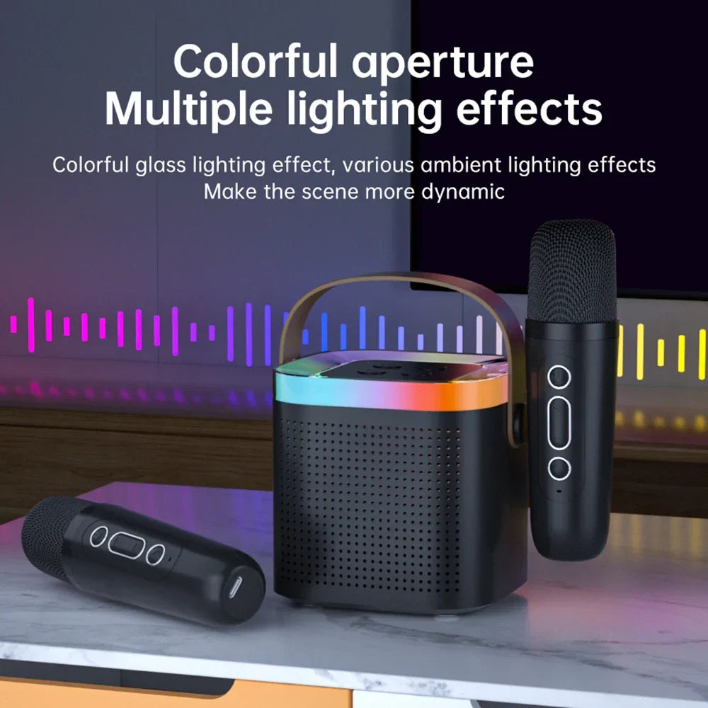 Portable Bluetooth Karaoke Speaker System with Microphones-3