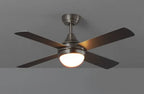 VENTILADOR TECHO NAVY NIQUEL/MADERA 4 PALAS LUZ