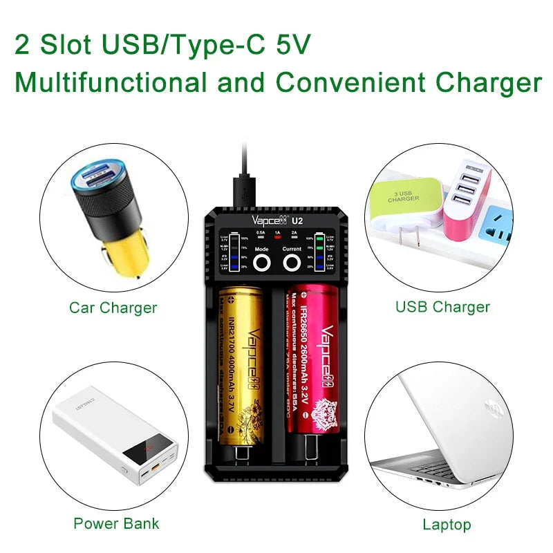 Vapcell U2 2A Smart Mini USB Charger-1