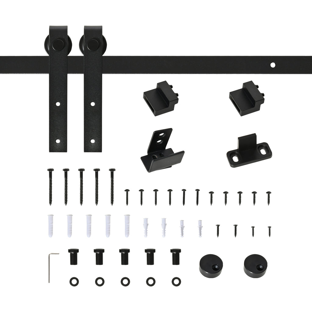 Rail de 200 cm pour porte de grange coulissante en acier au carbone