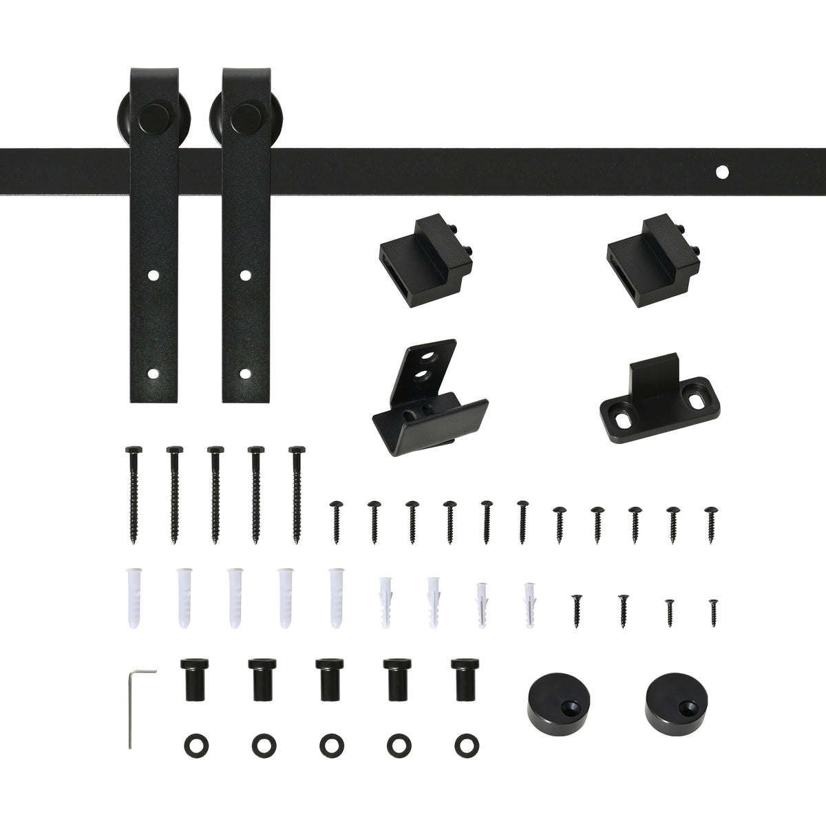Rail de 200 cm pour porte de grange coulissante en acier au carbone