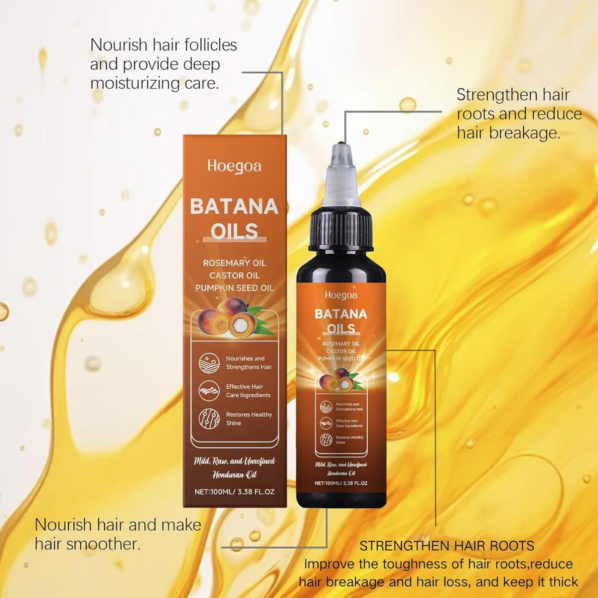 Batana Boost Hair Oil – Aceite Natural para Crecimiento, Hidratación y Brillo del Cabello Dañado