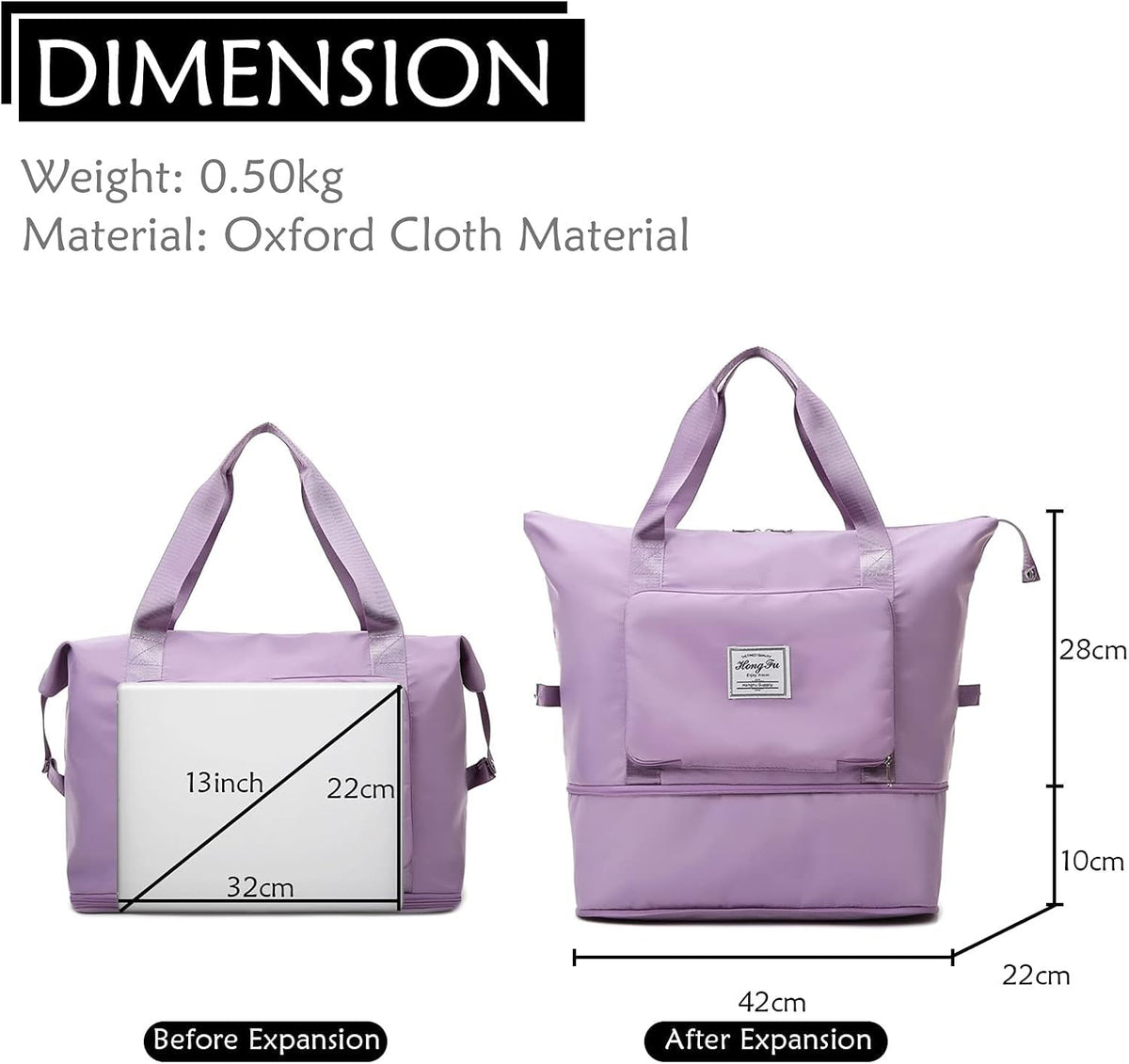 Bolso Viaje Plegable Lila