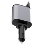 Cargador de Coche Rápido 120W 4 en 1 con Cables Retráctiles