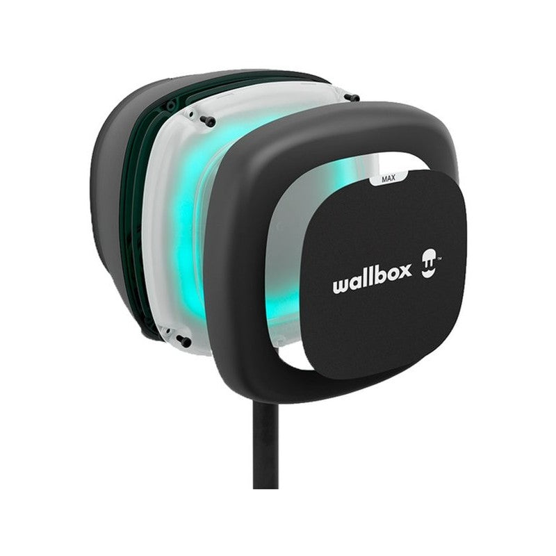 Detalle adicional del cargador Wallbox Pulsar Max negro de 22 kW, imagen de catálogo.