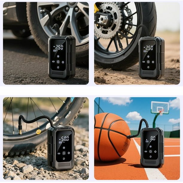 Compresor de Aire Eléctrico Portátil | Inflado Automático + Pantalla LCD