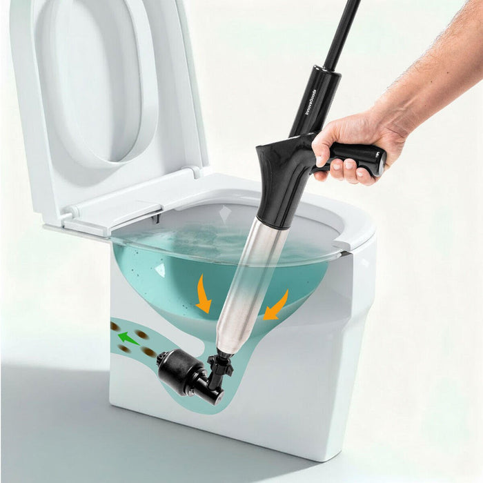 Desatascador de Aire Comprimido 5 en 1 con Manómetro JetPro InnovaGoods | Alta Presión y 7 Accesorios