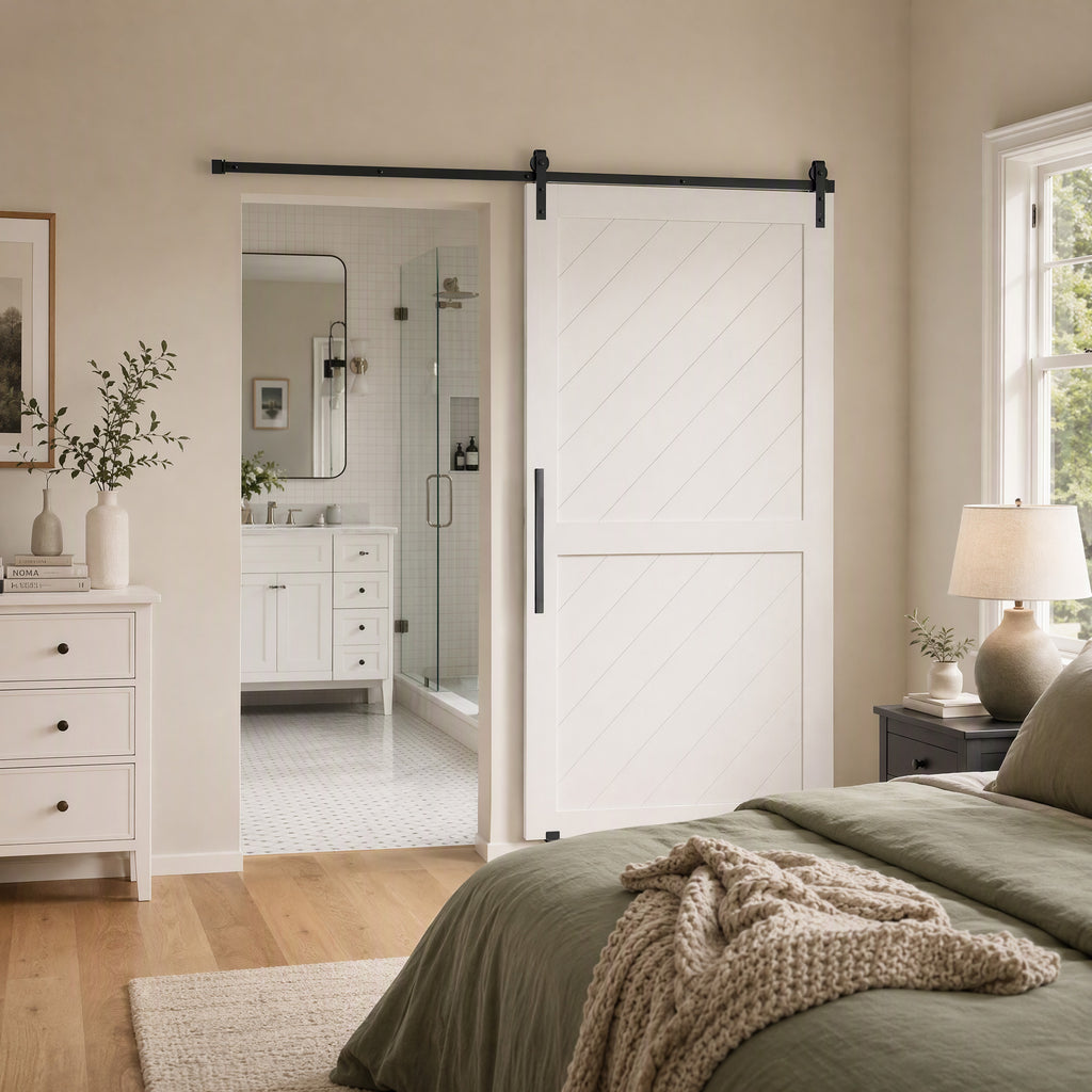Rail de 200 cm pour porte de grange coulissante en acier au carbone