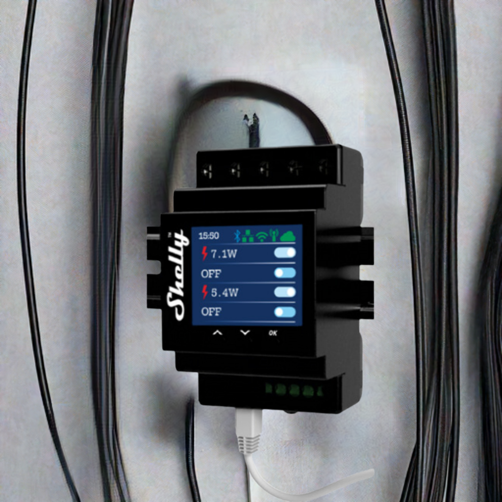 Shelly Pro 4PM v2 — Relé DIN 4 Canales con Medidor de Energía
