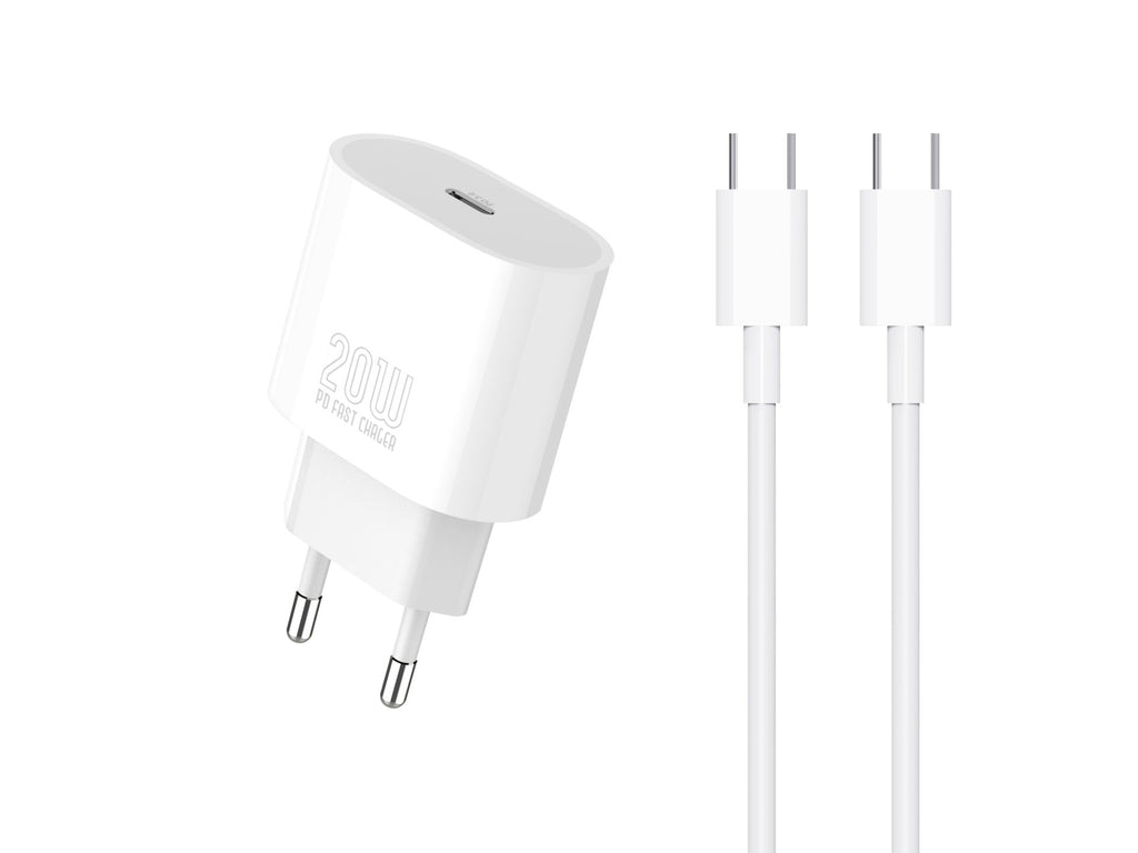 Techancy Carregador TA2824 PD3.0 20W com Cabo USB-C para USB-C Compativel com Tablets Portateis Telemoveis Android-0