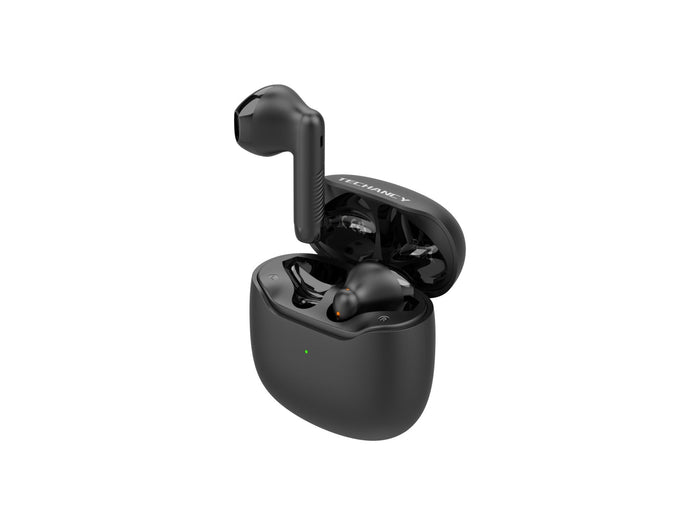 Auriculares Techancy TWS KP2709 Bluetooth 5.3 con estuche USB-C, negros