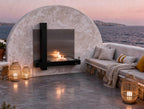 Chimenea de etanol mural en acero inoxidable negro
