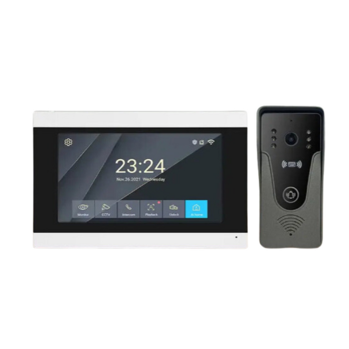 Videoportero inteligente Tuya 1080p con pantalla táctil de 7 pulgadas, Wi-Fi y RFID