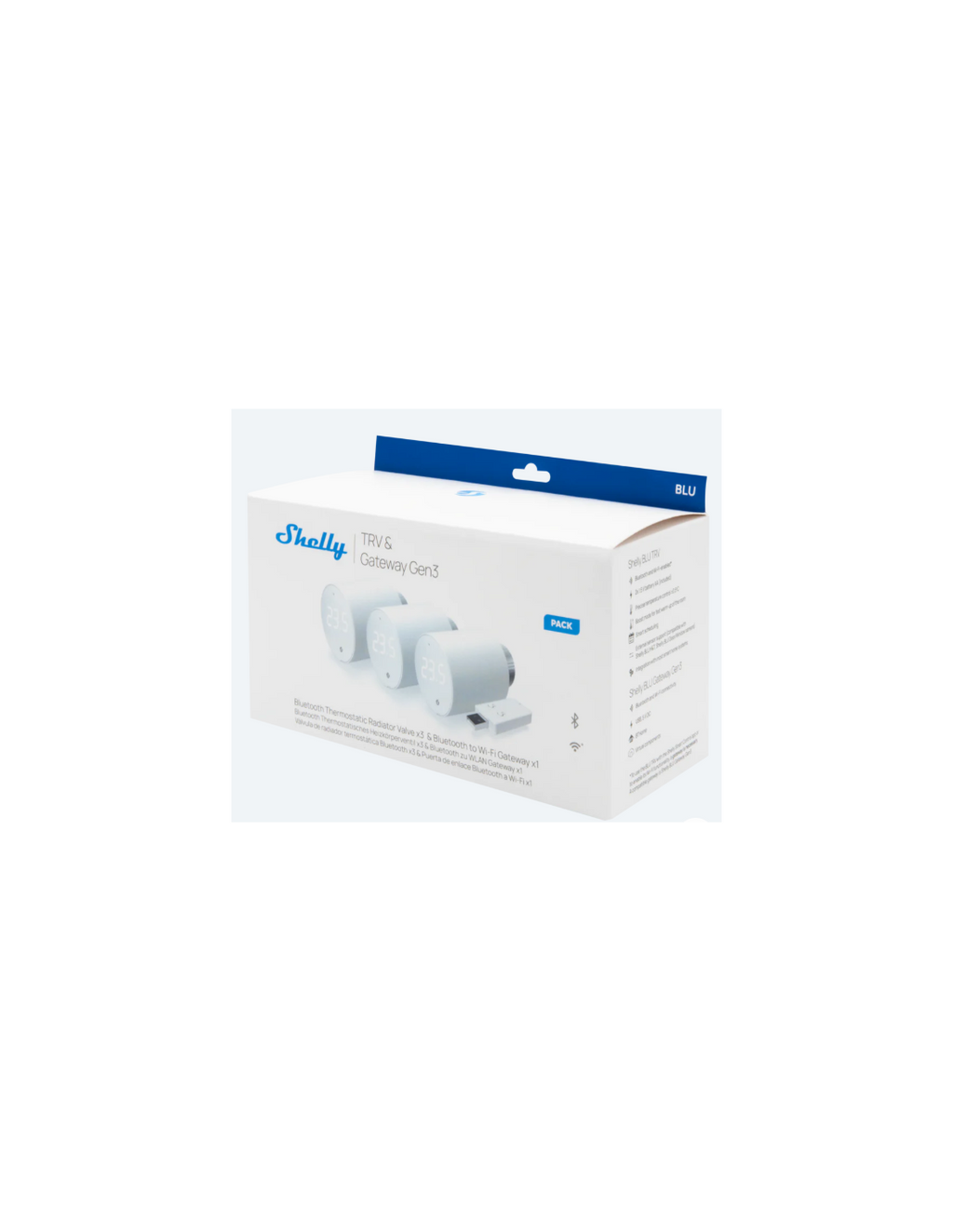 Shelly BLU TRV – Pack 3 Cabezales Termostáticos Inteligentes