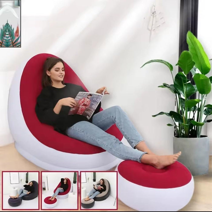 Sillón Hinchable con Reposapiés – Cómodo y Portátil 🛋️